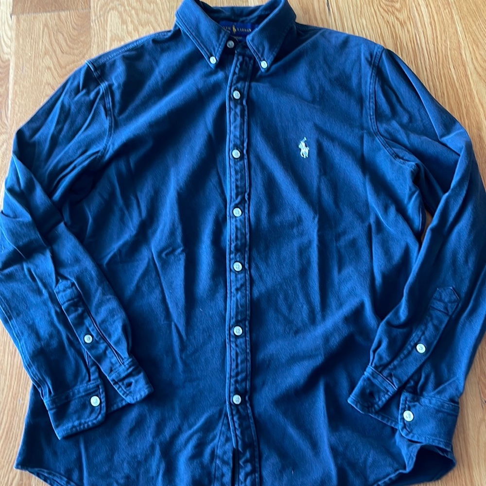 Polo long sleeve button down Oxford - featherweight mesh material